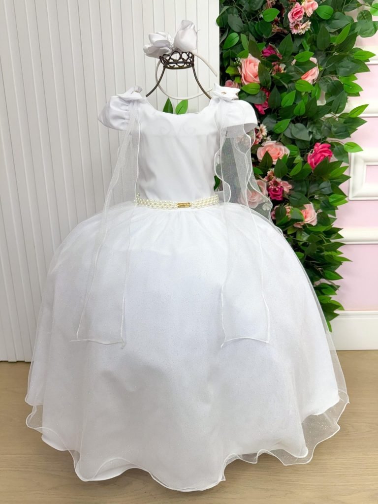 Vestido Banana Club Longo Diamante Branco