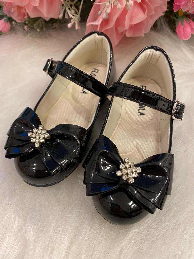 Sapatilha Flor Di Mila Preto Isis Strass