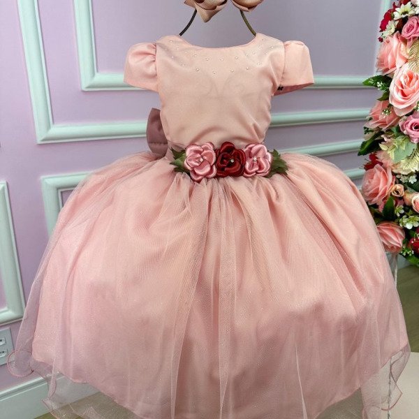Vestido Juvenil Vila Lele Luiza Rose