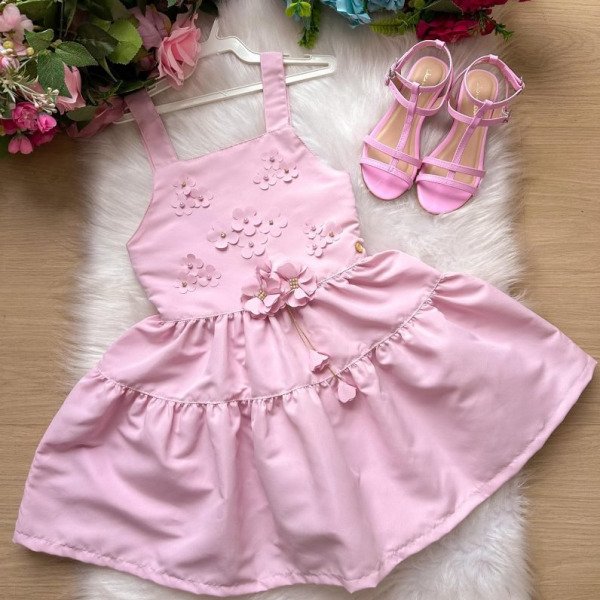 Vestido Blogueirinha Cecilia Rosa Bebe